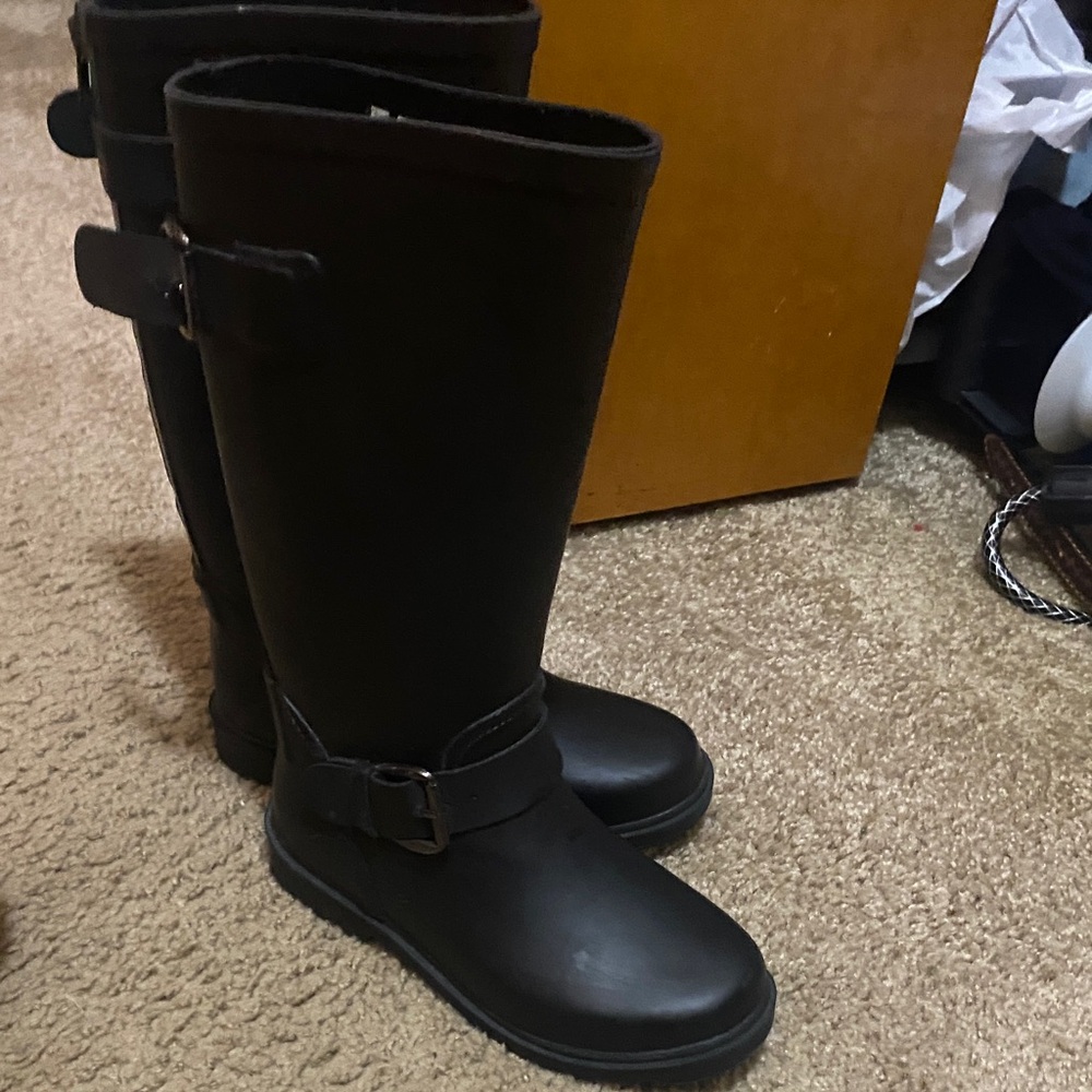 Justice Black Kids Rain Boots